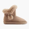 Beige Enkelboot Gevoerd