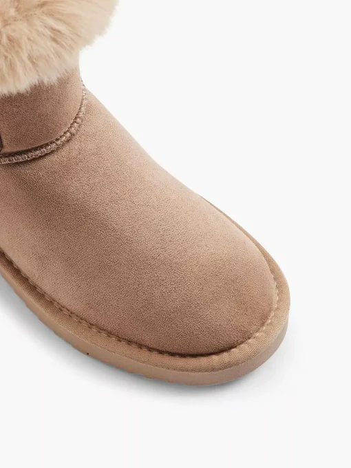 Beige Enkelboot Gevoerd