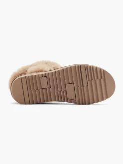 Beige Enkelboot Gevoerd