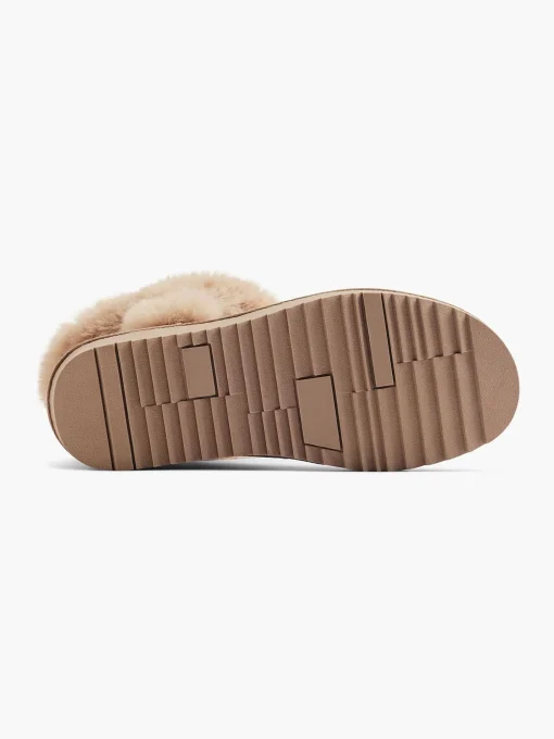 Beige Enkelboot Gevoerd