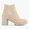 Beige Enkellaars Hak