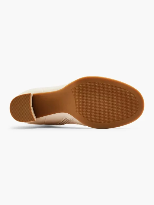 Beige Enkellaars Hak