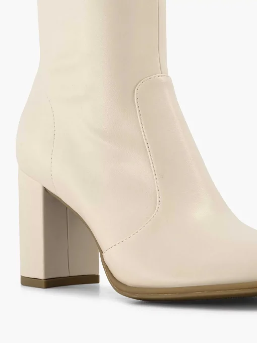 Beige Enkellaars Hak