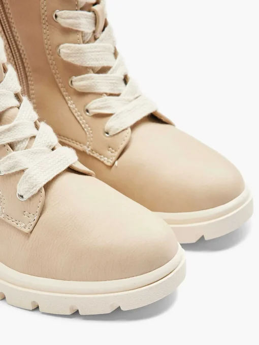 Beige Hoge Veterboot