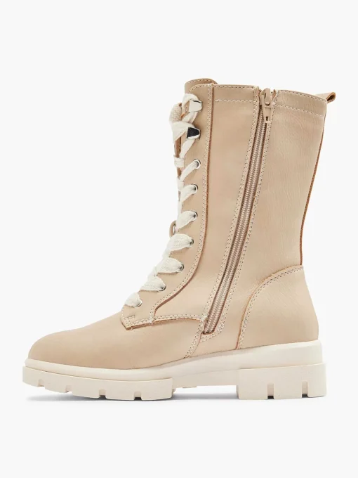 Beige Hoge Veterboot