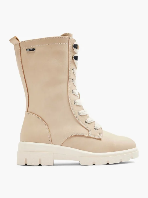 Beige Hoge Veterboot