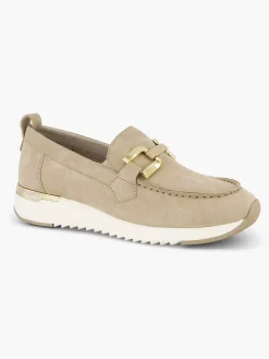 Beige Leren Comfort Instapper