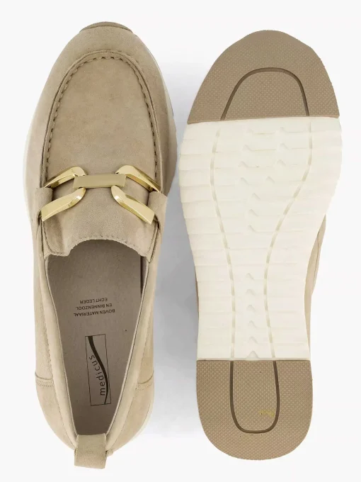 Beige Leren Comfort Instapper