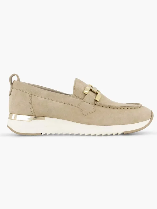 Beige Leren Comfort Instapper