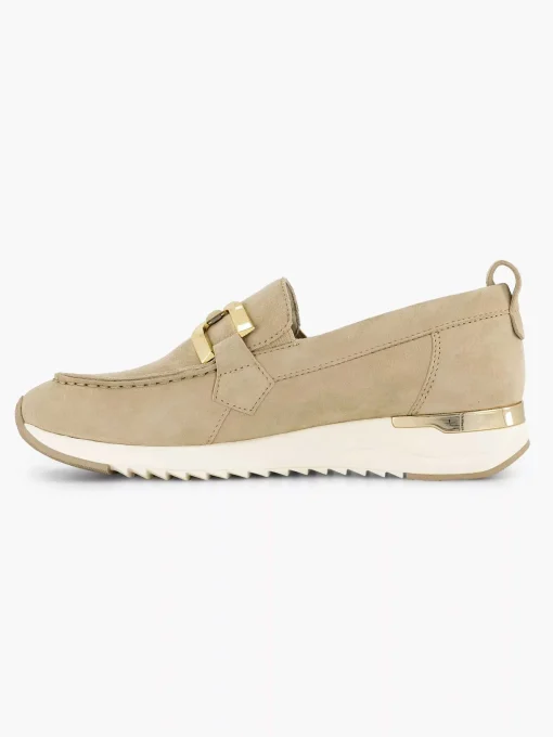 Beige Leren Comfort Instapper