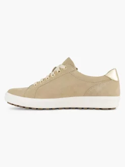 Beige Leren Comfort Sneaker