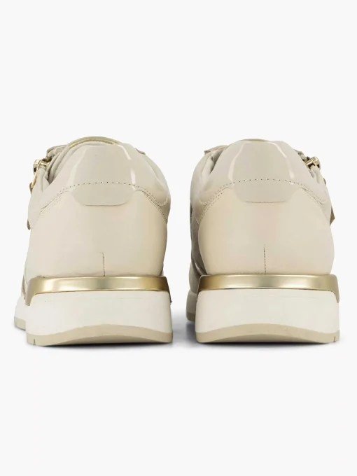 Beige Leren Comfort Sneaker