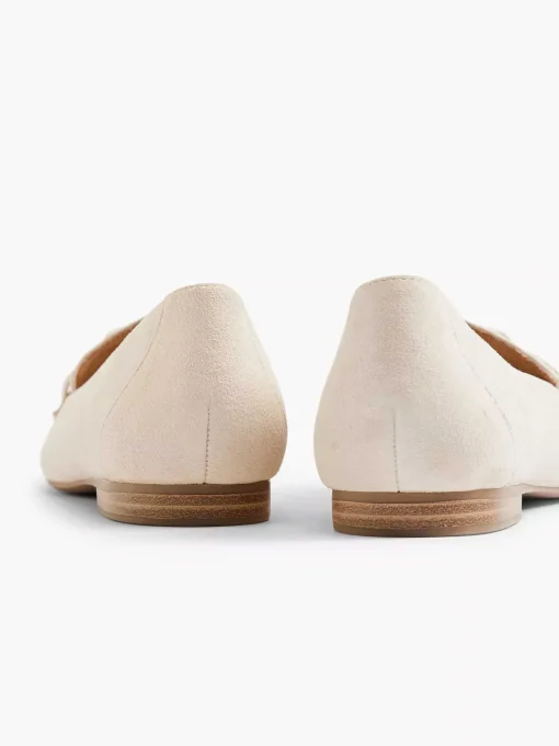 Beige Leren Loafer Sierketting