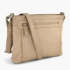 Beige Leren Schoudertas