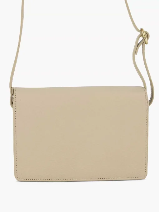 Beige Leren Schoudertas