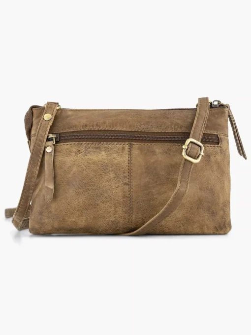Beige Leren Schoudertas