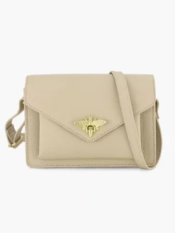 Beige Leren Schoudertas