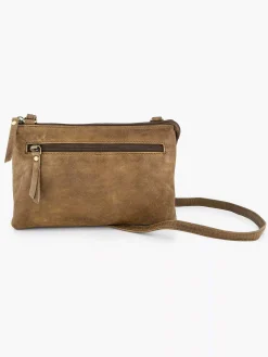 Beige Leren Schoudertas