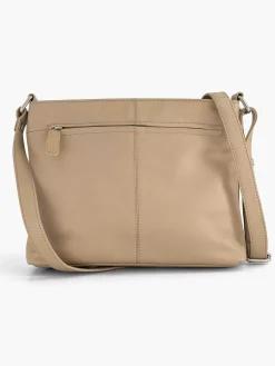 Beige Leren Schoudertas