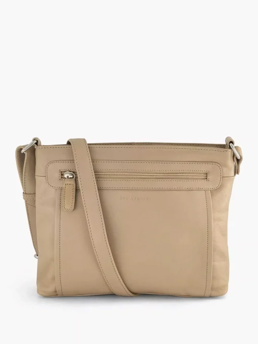 Beige Leren Schoudertas