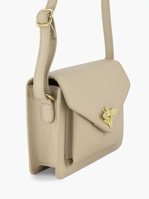 Beige Leren Schoudertas