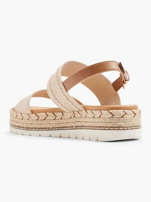 Beige Platform Sandaal