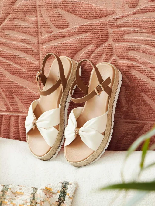 Beige Platform Sandaal