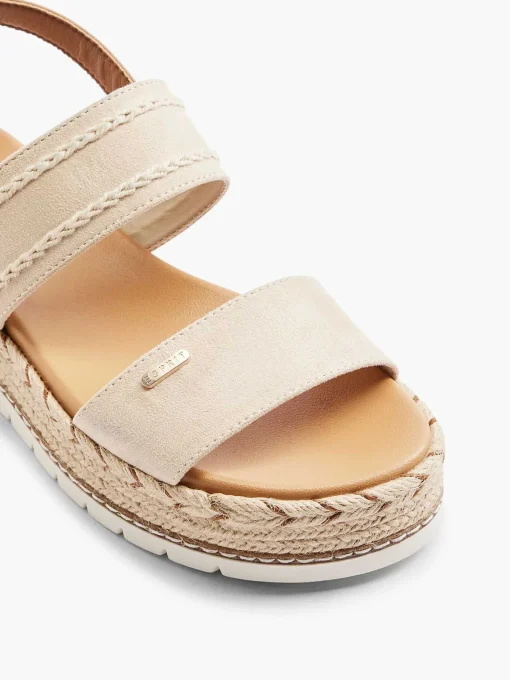 Beige Platform Sandaal