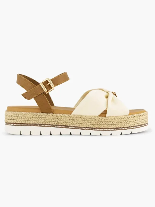 Beige Platform Sandaal