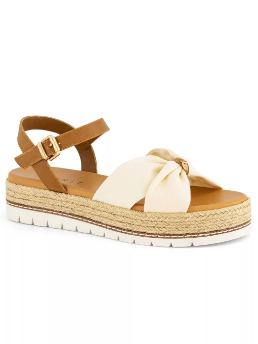 Beige Platform Sandaal