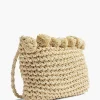 Beige Rieten Schoudertas
