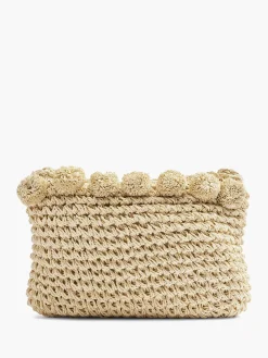 Beige Rieten Schoudertas