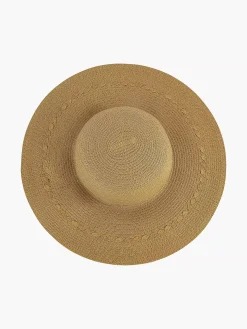 Beige Rieten Strandhoed