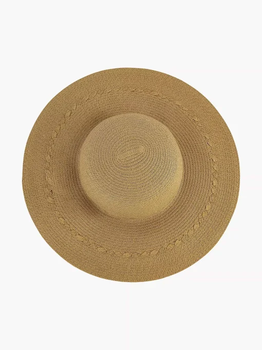 Beige Rieten Strandhoed