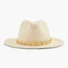 Beige Rieten Strandhoed