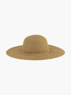 Beige Rieten Strandhoed
