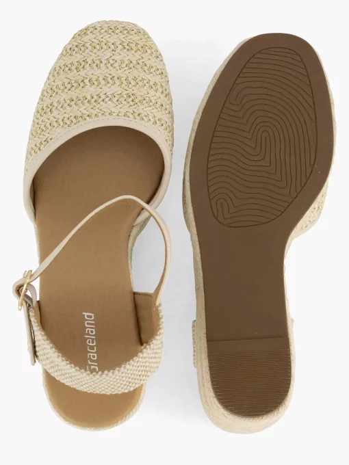 Beige Sandaal Sleehak
