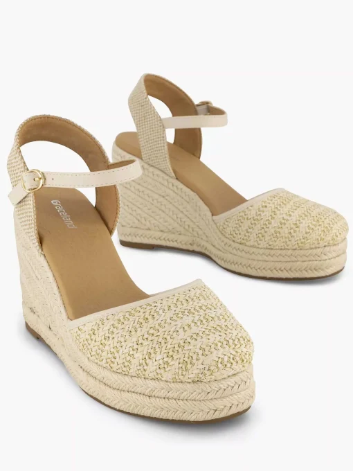Beige Sandaal Sleehak