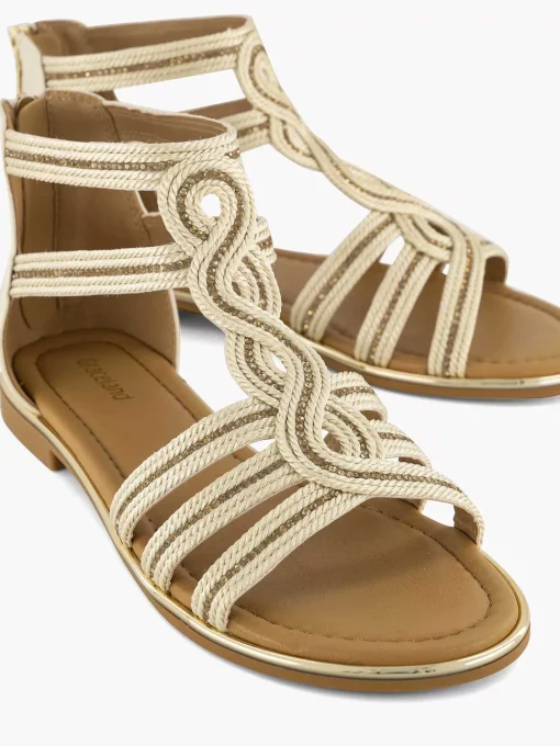 Beige Sandaal Steentjes