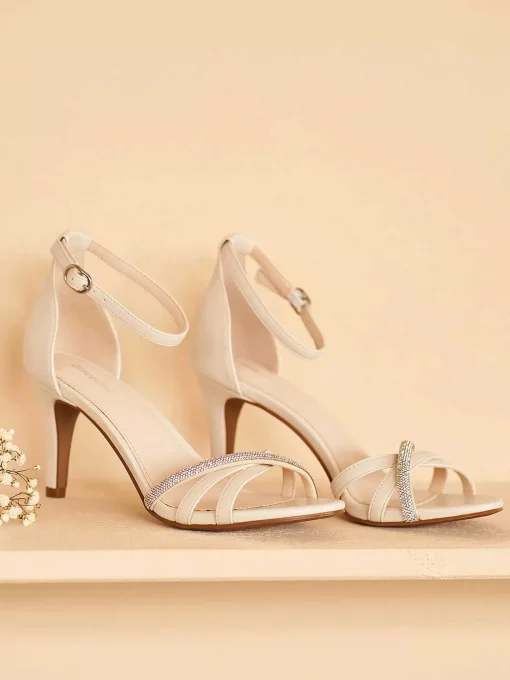 Beige Sandalette Steentjes