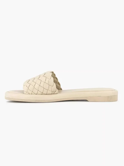 Beige Slipper Gevlochten
