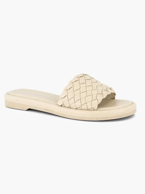 Beige Slipper Gevlochten