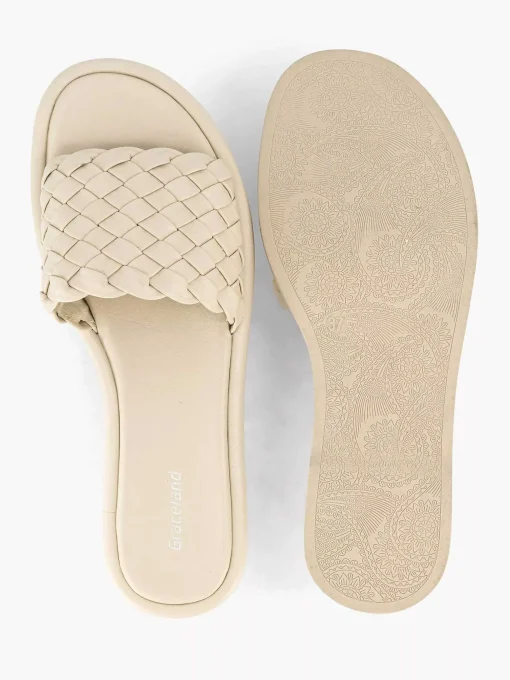 Beige Slipper Gevlochten