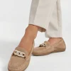 Beige Suede Instapper Sierketting
