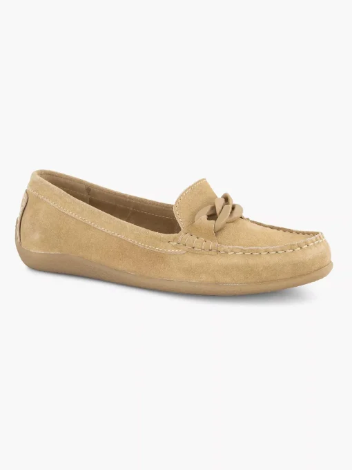 Beige Suede Instapper Sierketting