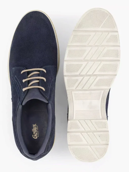 Blauwe Leren Veterschoen