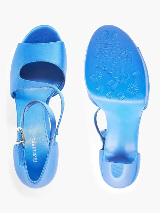 Blauwe Pump Satijn