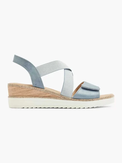 Blauwe Sandalette Sleehak