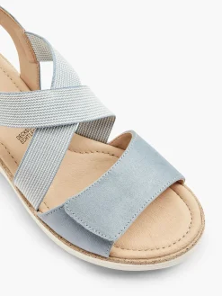 Blauwe Sandalette Sleehak