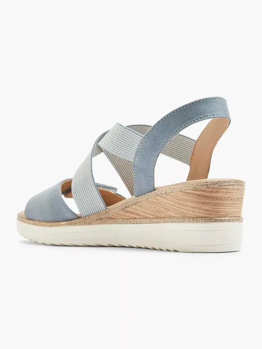 Blauwe Sandalette Sleehak